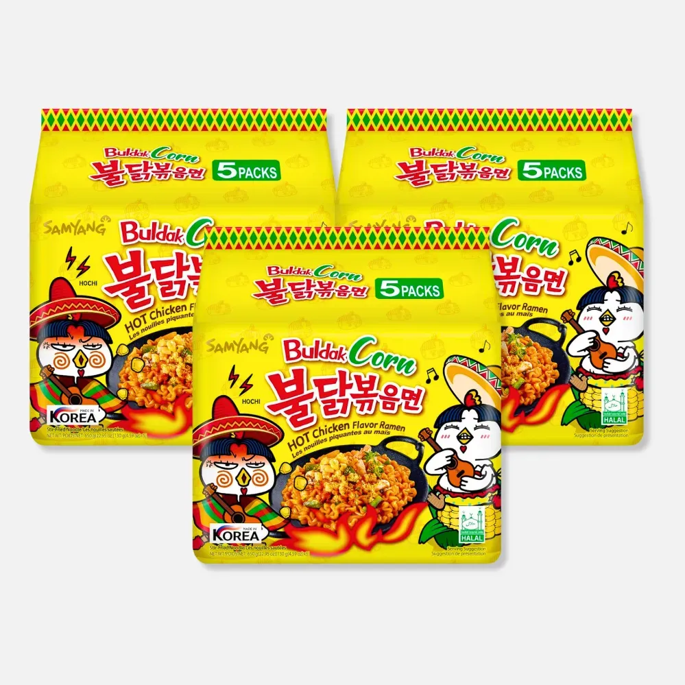 Samyang Buldak Ramen Corn (Sweet and salty corn flavor) — packaging view 2